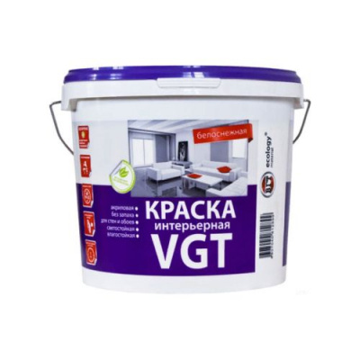 Краска вд интерьерная влагостойкая Белоснежная ВГТ ВД-АК 2180 15кг