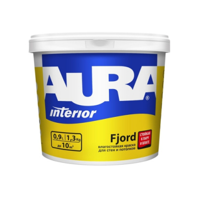 Краска вд влагостойкая для стенпотолков AURA FJORD 0.9 л