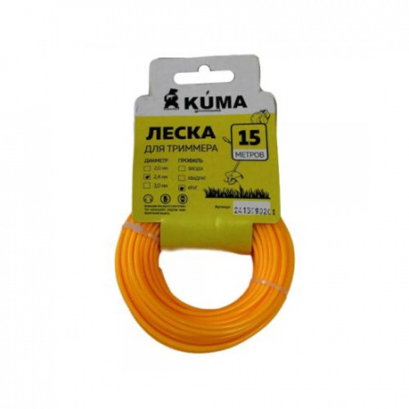 Леска для триммера круглая KUMA 2,4мм, 15м